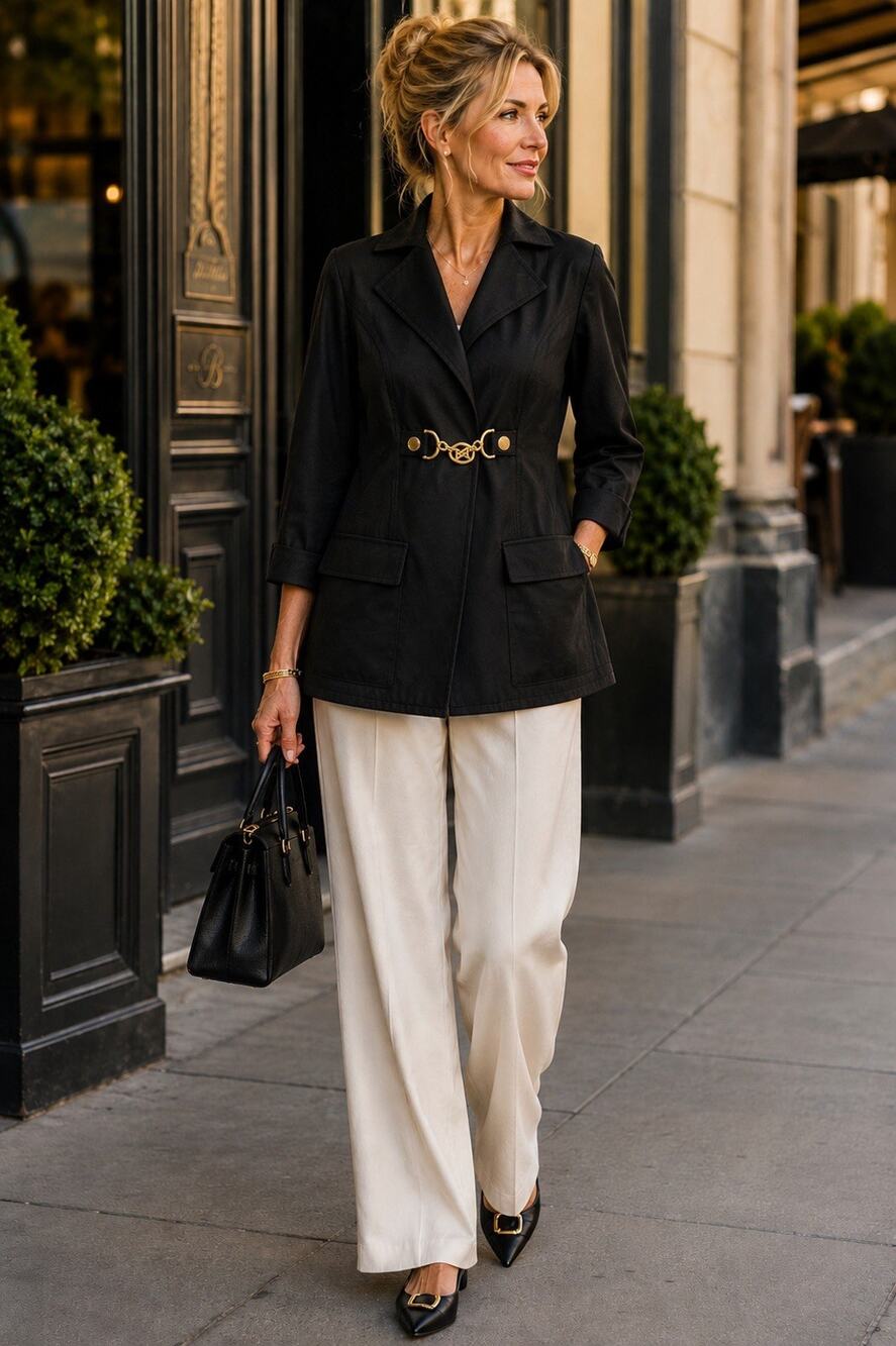 Adrienne Vittadini Petite Black Brisbane Suit Structured Jacket Blazer 12P NWT